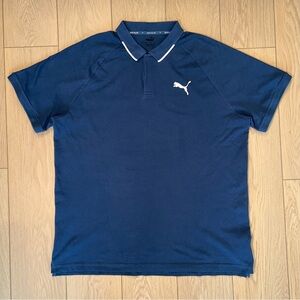 Puma Dry Fit Activewear Blue Polo Shirt Size XXL